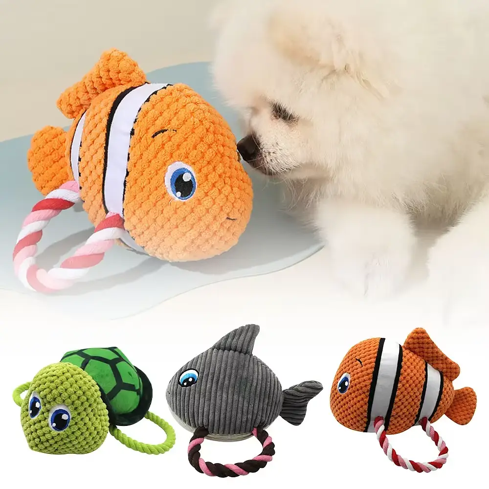 М’яка іграшка для собак з канатом Derby Squeaky&Funny Sea ​​Creatures - фото 6