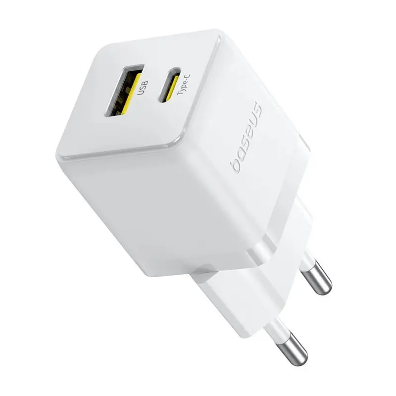 МЗП Baseus Palm Fast Charger 20W (1USB-A/1C) + кабель Type-C to Type-C (P10111608) Moon White - фото 5