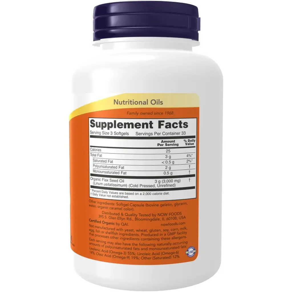 Лляна олія Now Foods Flax Oil 1000 mg 100 softgels - фото 2