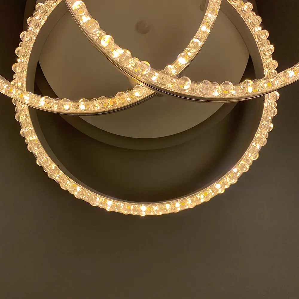 LED світильник білий на 3 кільця з хромованою смужкою d30 см Line.F A 55063/3С RGB WH+CR - фото 5