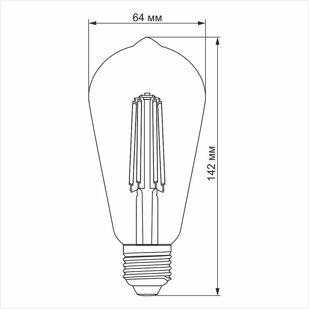 LED-лампа Videx Filament ST64FD 6W E27 4100K димована (24312-000) - фото 4