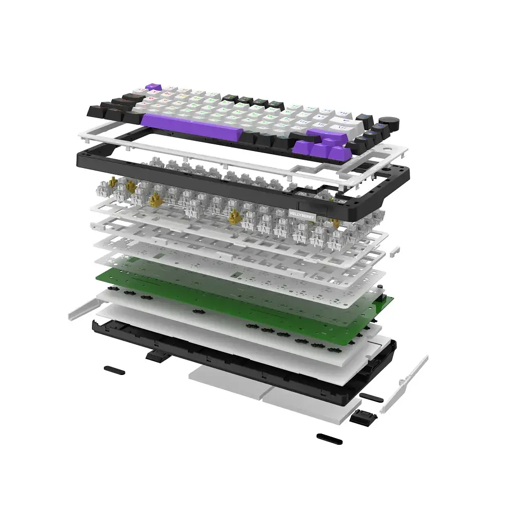 Клавіатура Hator Hellyberry HK75 Mechanical Linear RGB Wireless/Bluetooth/USB UA White/Violet (HK75_wireless) - фото 6
