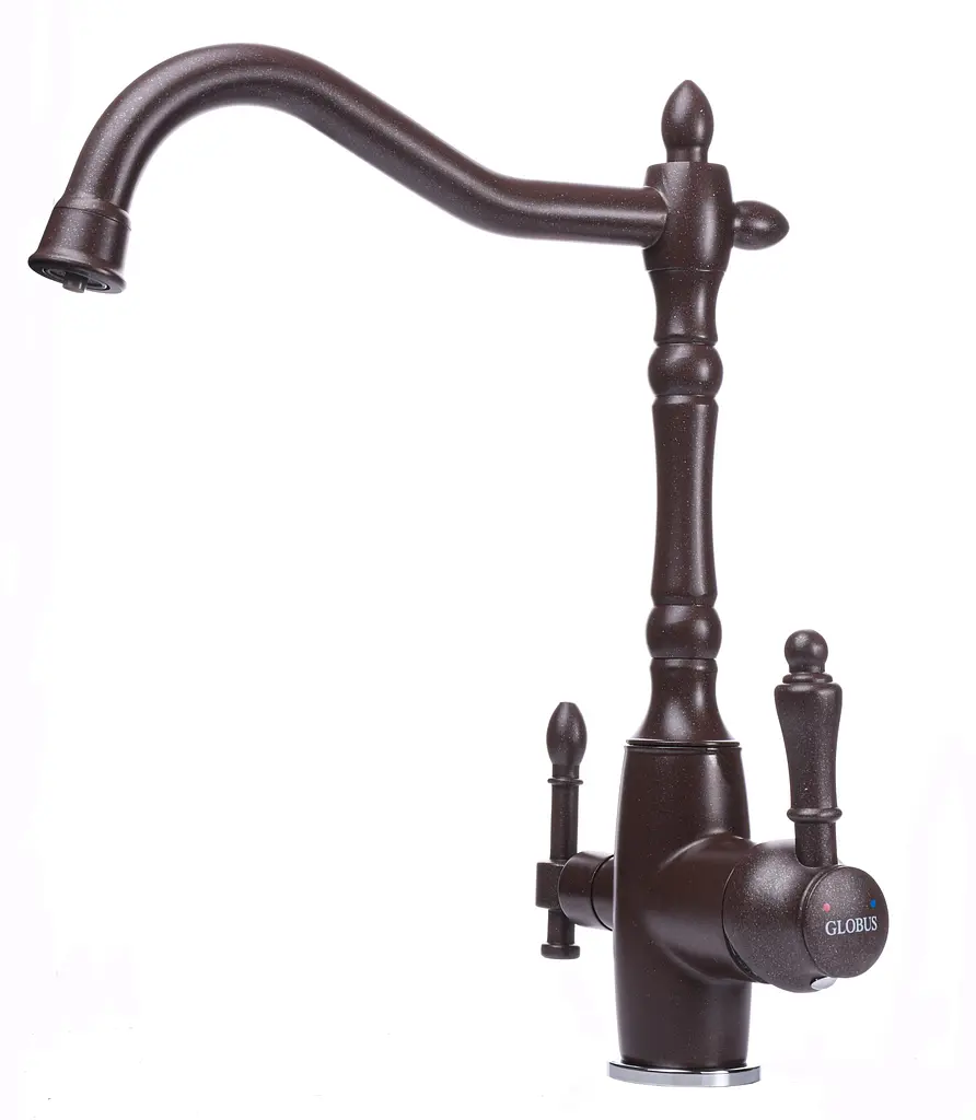 Змішувач для кухні під осмос Globus Lux GLLR-1000-6-Marone Коричневий - фото 2