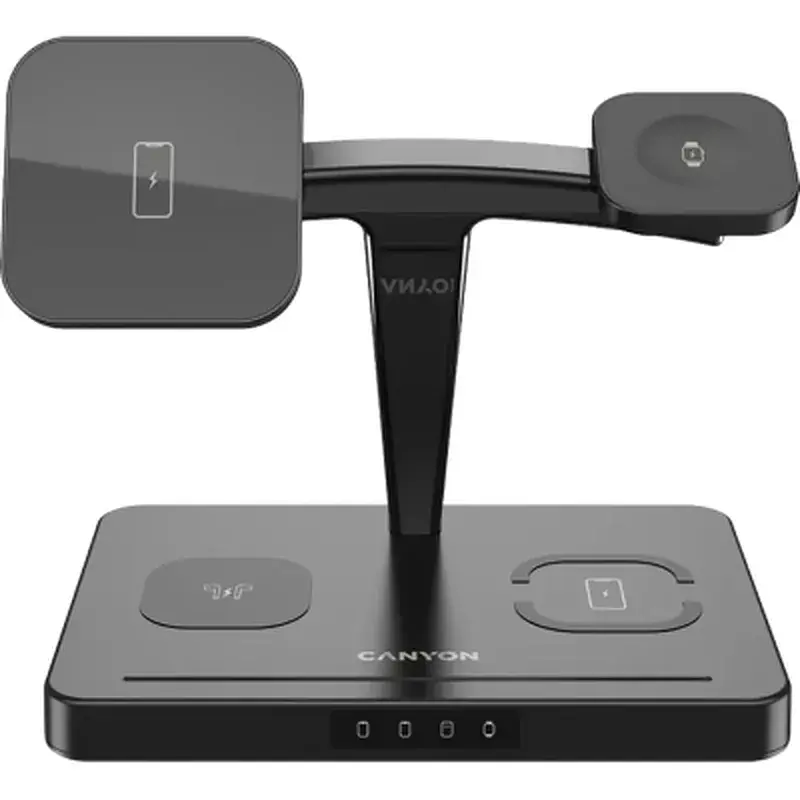 Зарядний пристрій Canyon wireless charger WS-404 15W 4in1 Black (CNS-WCS404) - фото 2