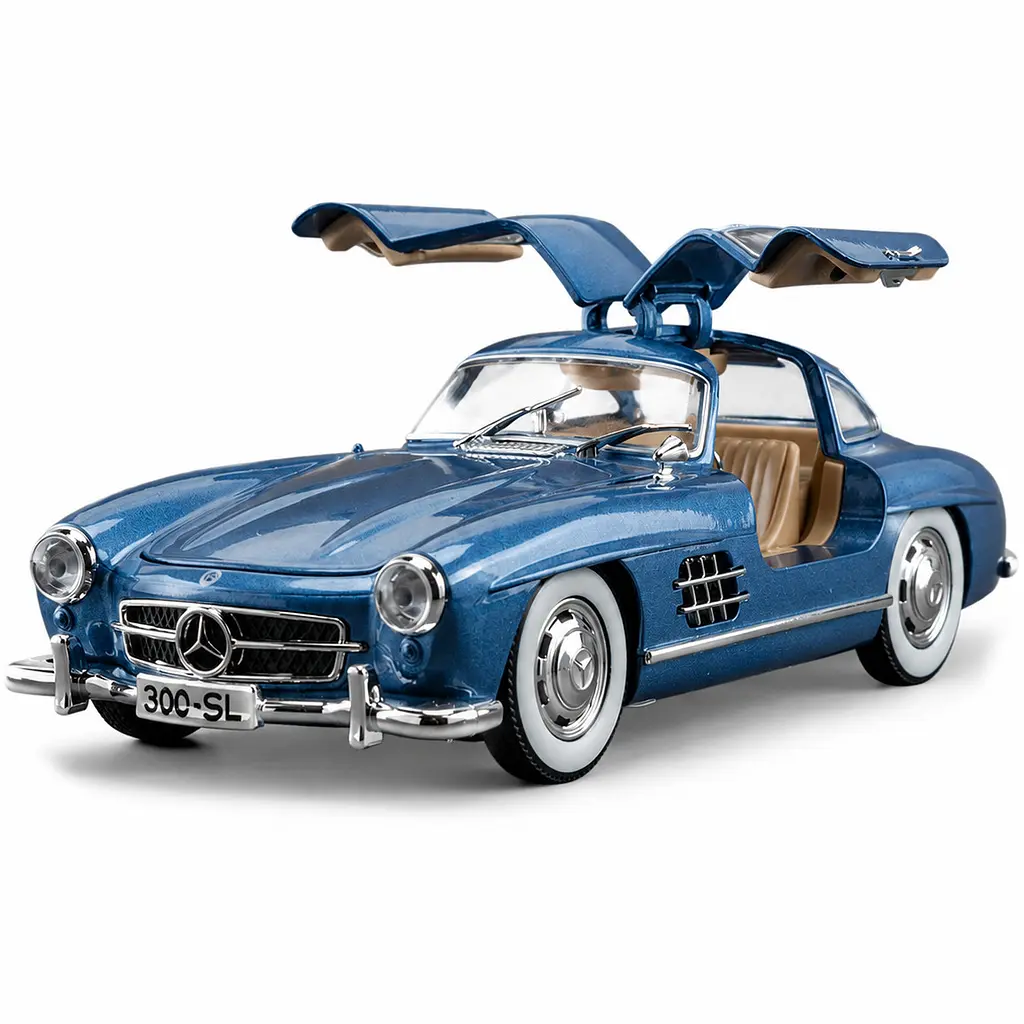 Колекційна модель Mercedes-Benz 300SL масштабу 1:24 металева, інерційна, звук, світло, двері що відчиняються