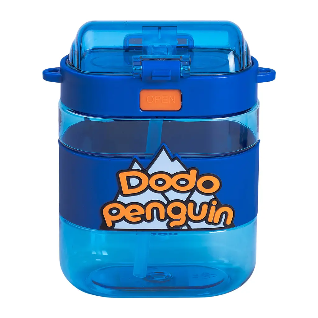 Дитяча пляшка для води Dodo Penguin 560 мл з ремінцем, синій Yiwu HP-14-36BL - фото 4