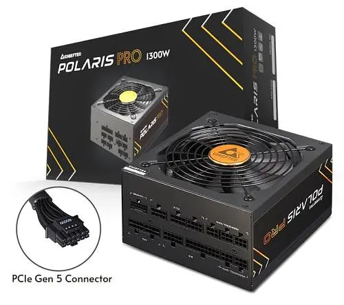 Блок живлення Chieftec 1300 Вт Polaris Pro, Black, модульний, 80+ Platinum, Active PFC, 135 мм FDP, 4xMolex / 12xSATA / 1x16-pin / 6x6+2-pin / 1x20+4-pin / 2x4+4-pin, захист AFC/OCP/OPP/OTP/OVP/SCP/SIP/UVP, ATX 12V 3.0 (PPX-1300FC-A3) - фото 4