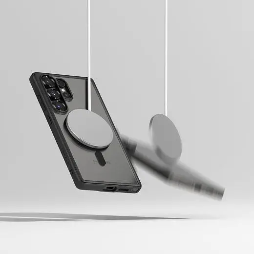 Прозрачный чехол Ringke Fusion Bold Magnetic Magsafe Black для Samsung S25 Ultra - фото 5