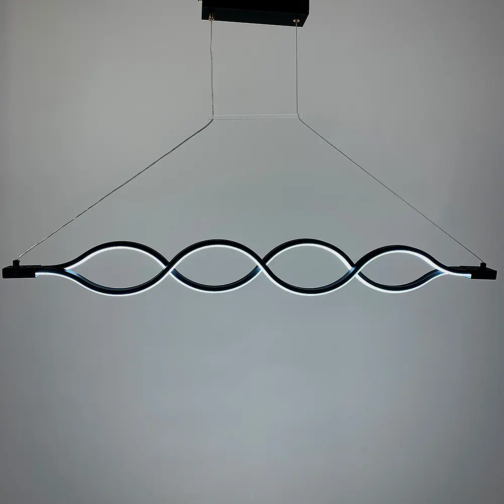 Современная черная люстра Waterlines в двух размерах Line.F Длина 120 см - фото 7