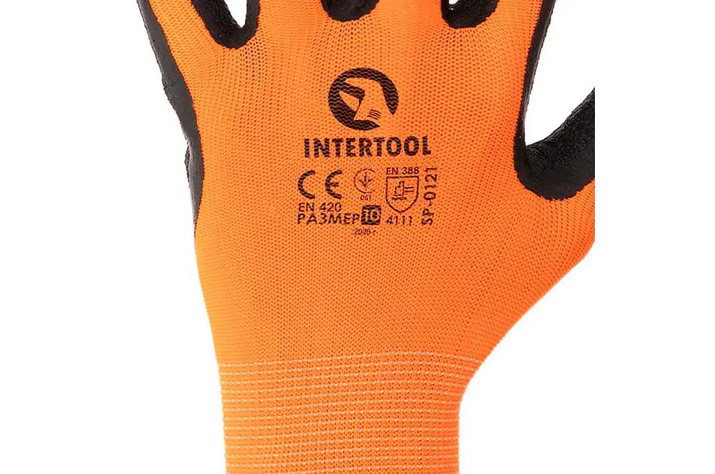 Рукавички захисні Intertool латексні рифлені 10" (в упаковці 6 шт.) - фото 3