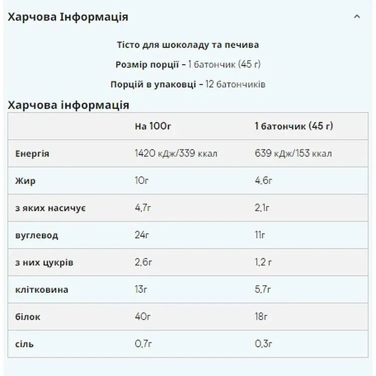 Батончик Myprotein Skinny Protein Bar Chocolate and Cookie Dough 12 шт. x 45 г  - фото 2
