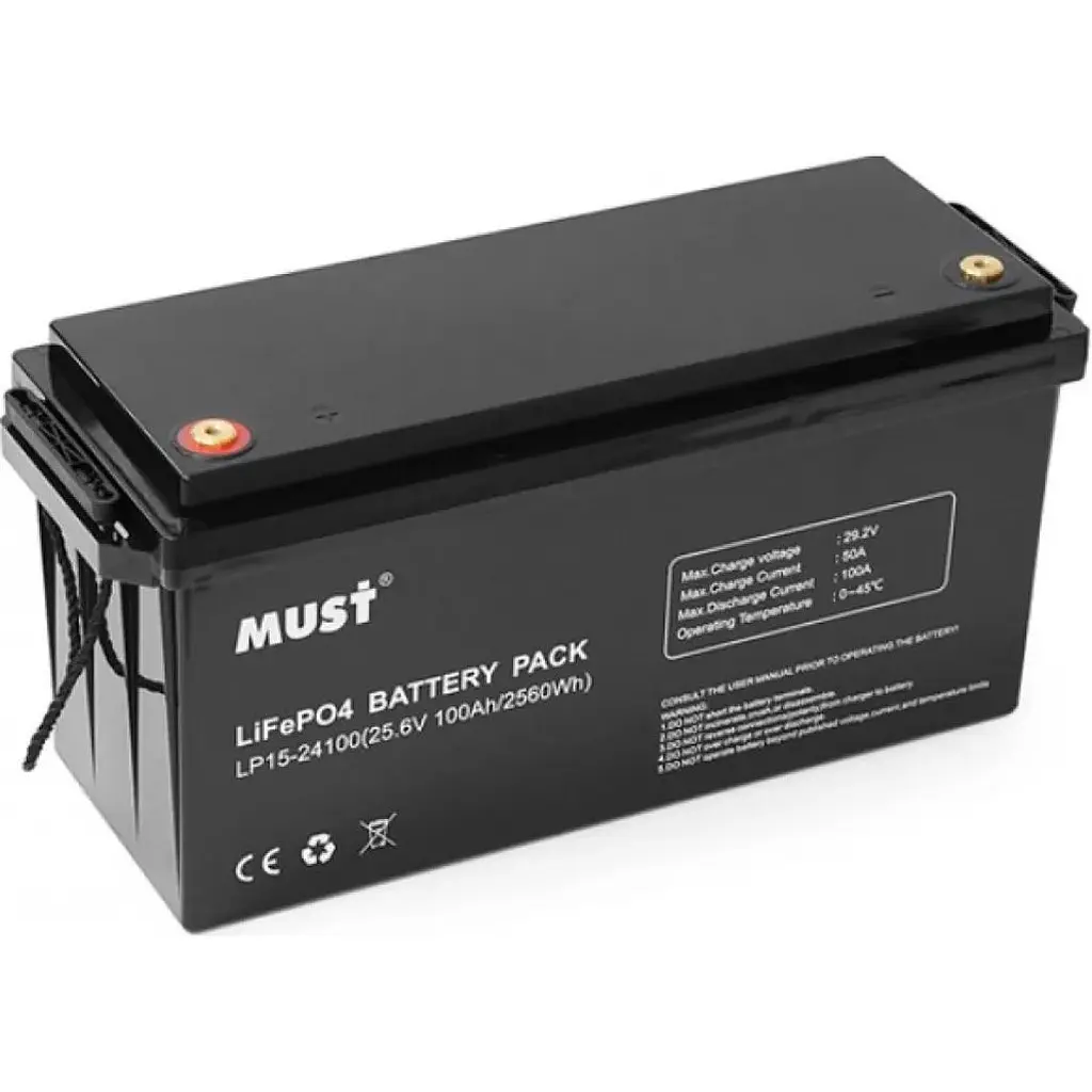 Система зберігання енергії Must PV18-3224 VPM ll Series 24V 3.2kW + 2 АКБ LP15-24100 5.1kWh (25.6V/100Ah/2560Wh) [174100] - фото 6