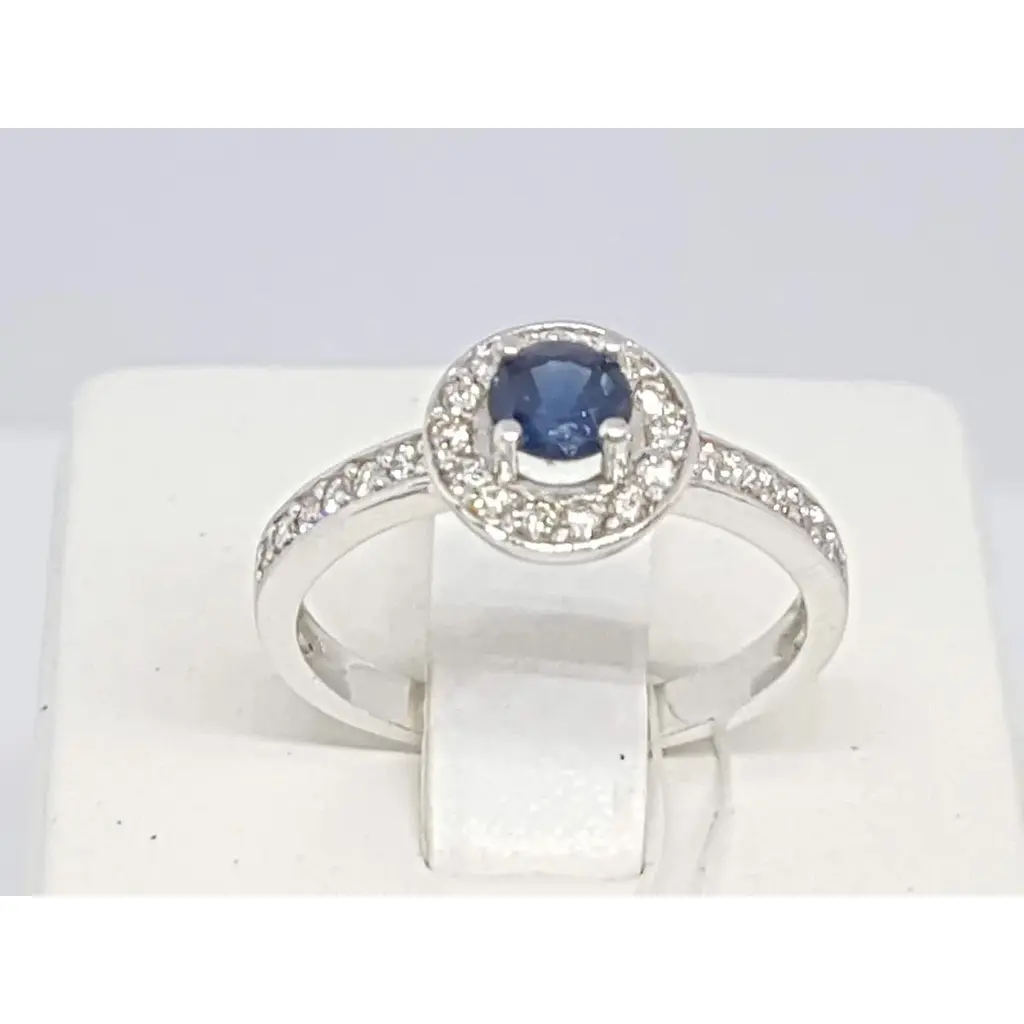 Золоте кільце Геліос з діамантами і сапфіром. Артикул 130806/1 18,5 - фото 3