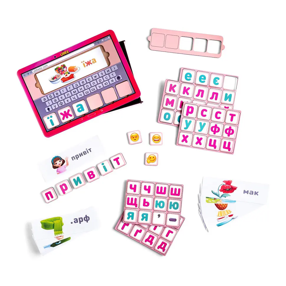 Планшет для девочек Собери слово по картинке Ubumblebees (ПСД199-УКР) PSD199-UKR на украинском языке - фото 2