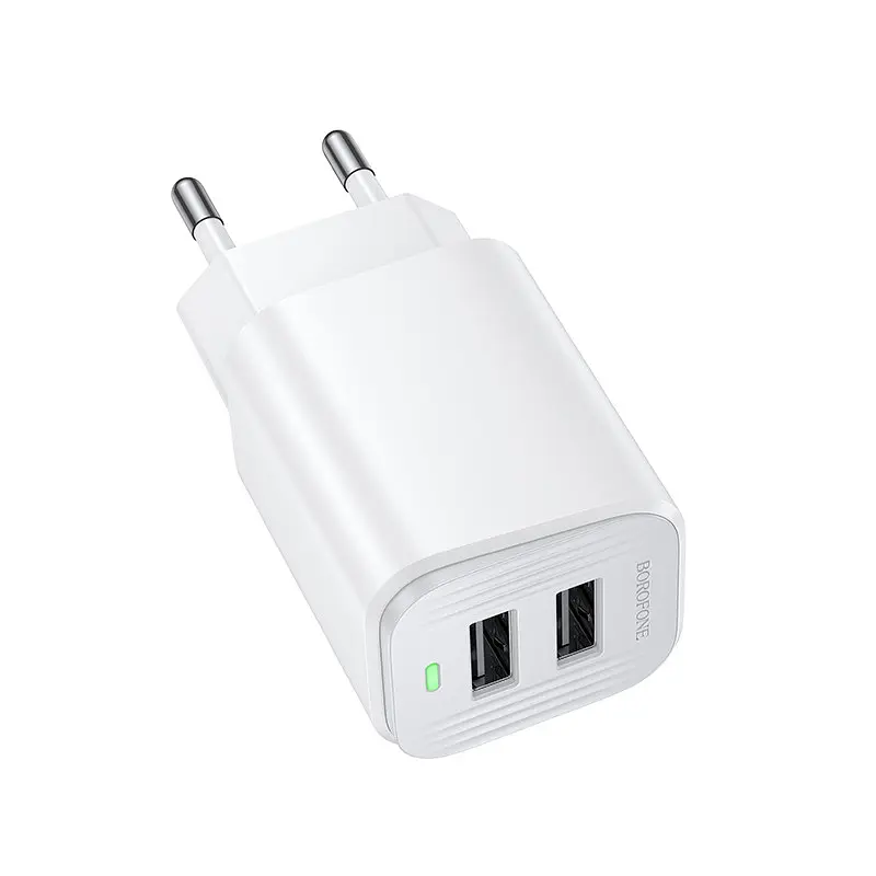 Мережевий зарядний пристрій BOROFONE BAS81A Star dual-port charger (EU) Білий - фото 3