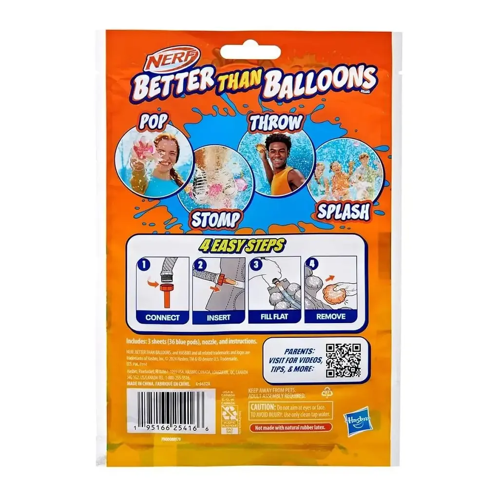 Капсули водяні Hasbro Nerf Better Than Balloons 36 шт водяні кулі для літніх ігор (SKU-316) - фото 7