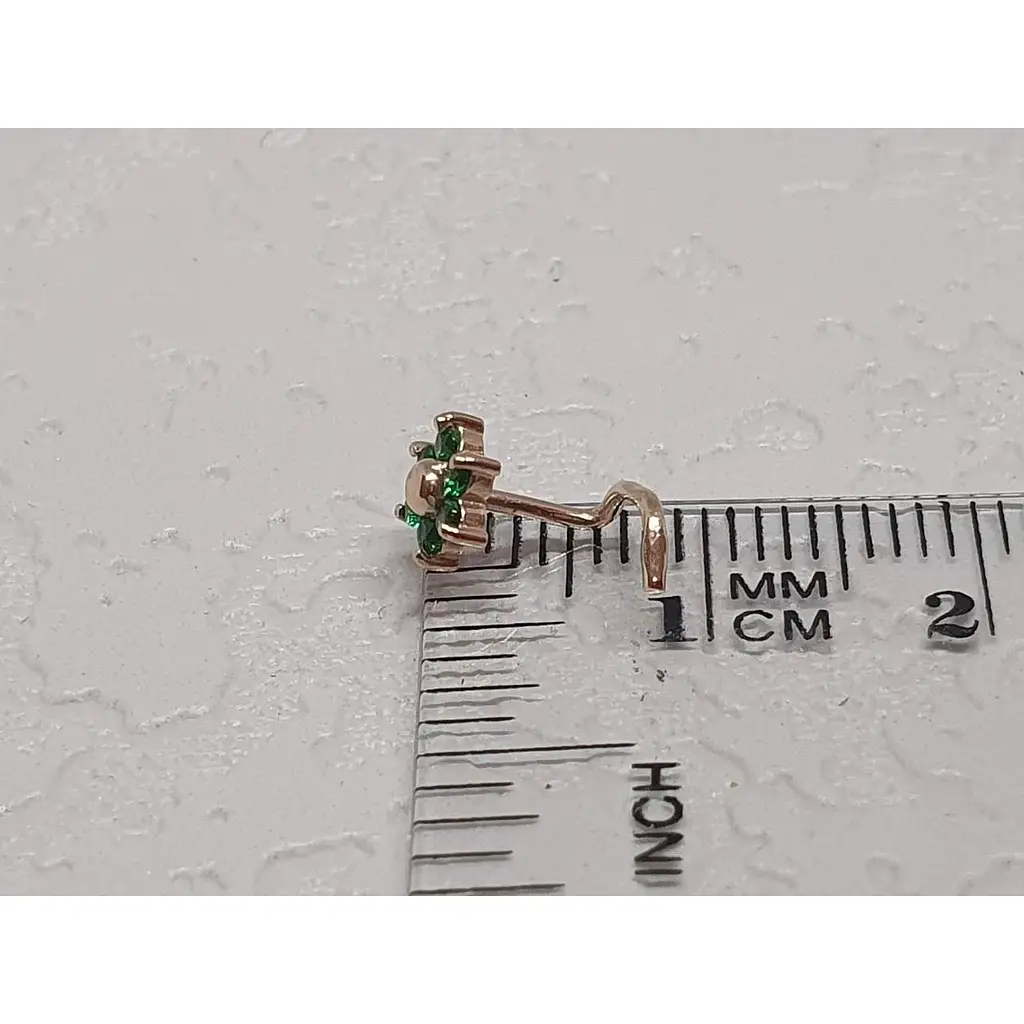 Золотая серьга-пирсинг в нос Dear с фианитами. 1040.6 - фото 4