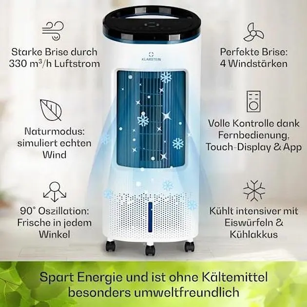 Мобільний кондиціонер-вентилятор Klarstein IceWind Plus Smart 4-in-1 (10040209) - фото 3