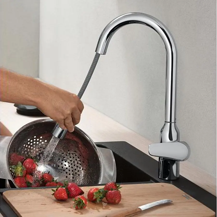 Змішувач Hansgrohe M42-H220 для кухні 2Jet з висувним виливом Sbox Chrome 71820000 Хром - фото 2