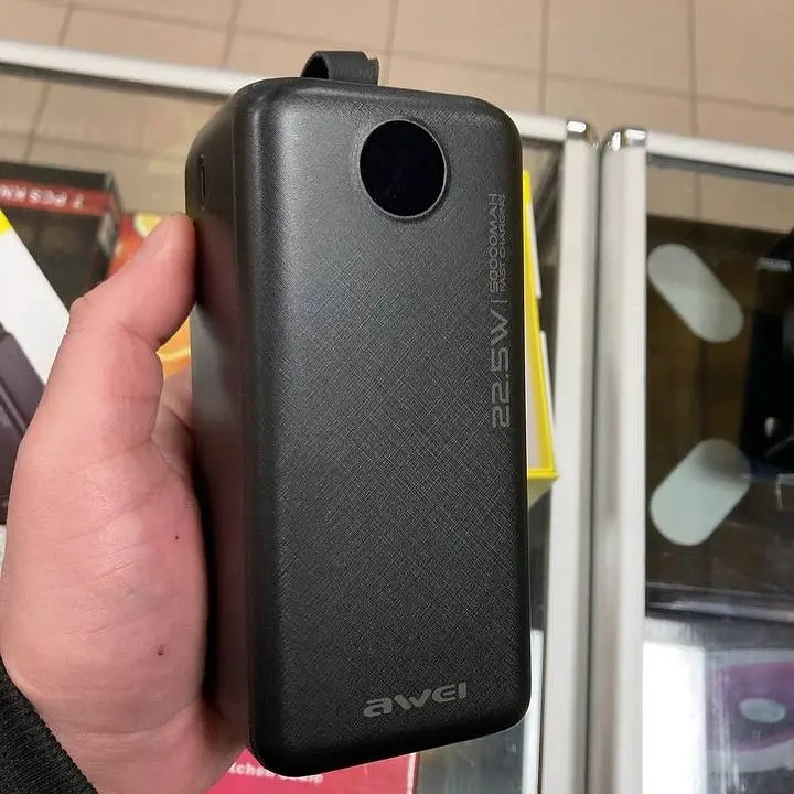 Повербанк AWEI Power Bank P114k, 50000 mAh Черный, мощный повербанк для роутера, модема, powerbank type c - фото 2