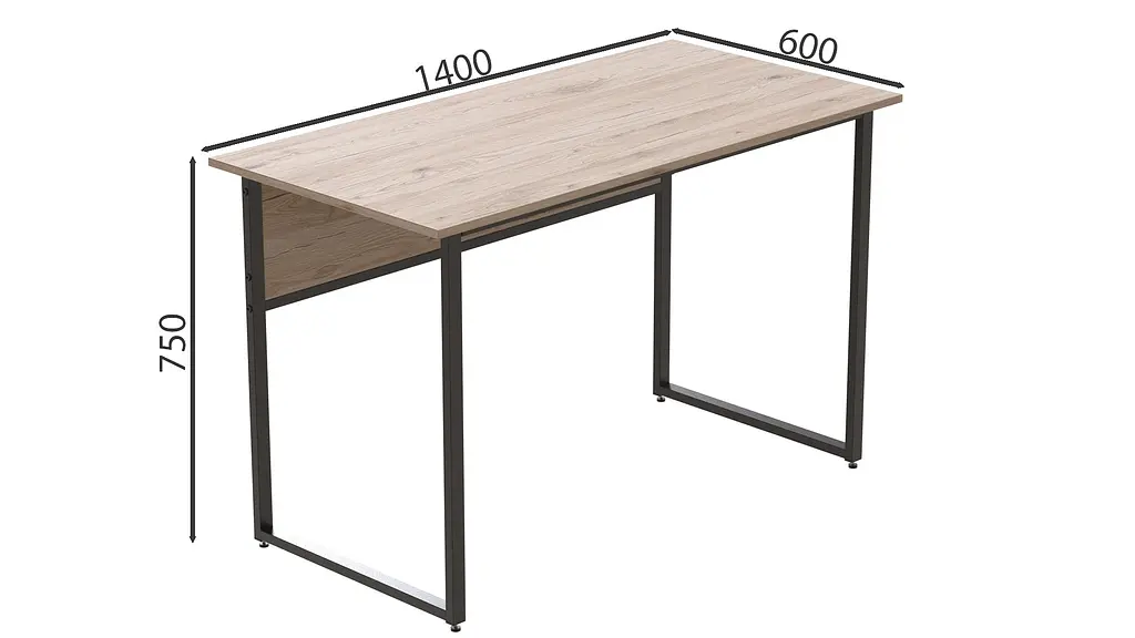 Комп'ютерний стіл Ferrum-decor Коді 75x140x60 чорний ДСП Дуб Сан-Марино 32мм (FRD-103759) - фото 3