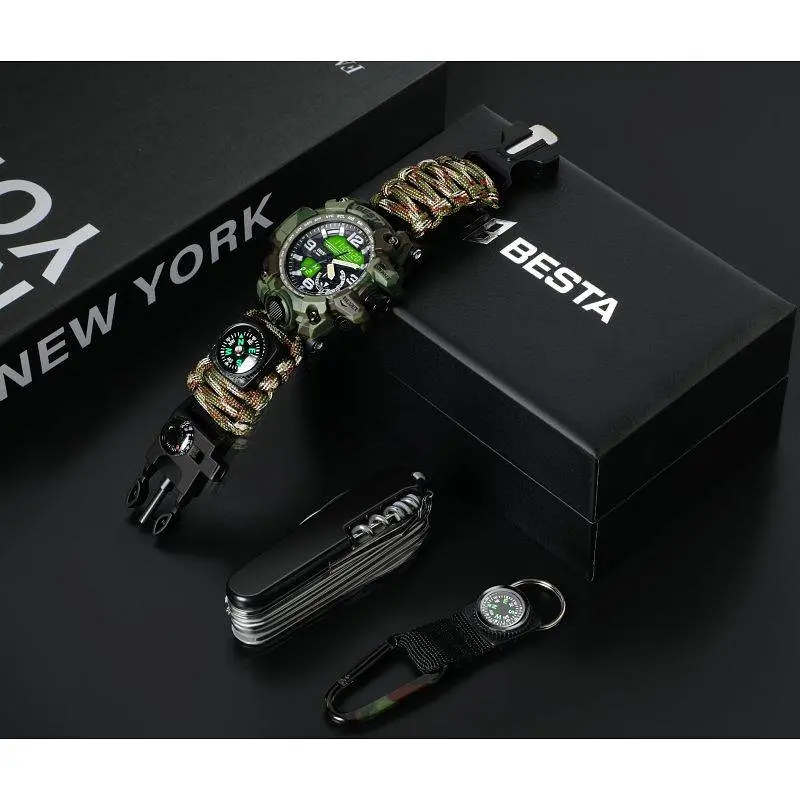 Чоловічий наручний годинник Besta Box Military Set з компасом + подарунковий набір - фото 3