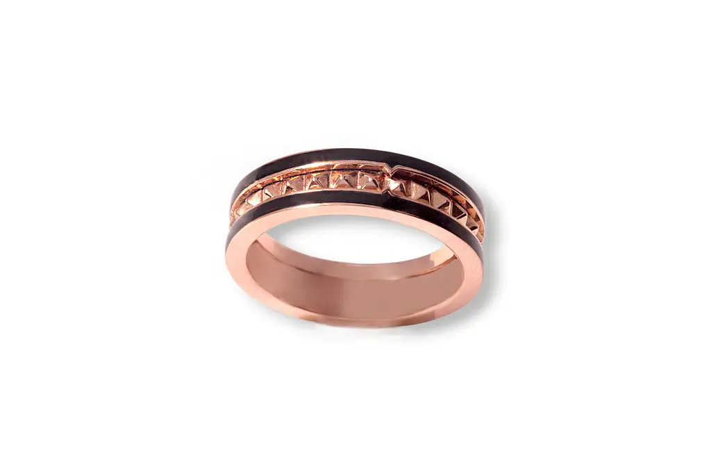Чоловіча печатка з червоного золота з чорною емаллю МK-0550 14.5 - фото 3