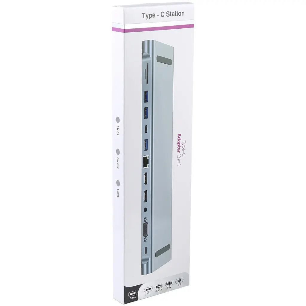 Порт-реплікатор Dynamode 11-in-1 USB-C to HDTV 4K/30Hz, VGA, 1хUSB3.0, RJ45, Type-C PD, Audio, SD/MicroSD (BYL-2003) - фото 10