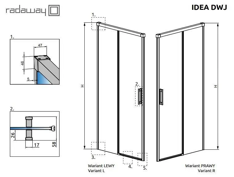 Душові двері Radaway Idea DWJ 160 см 387020-01-01R - фото 8