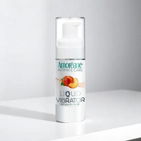 Лубрикант с эффектом вибрации Amoreane Med Liquid Vibrator Peach (30 мл) - фото 2