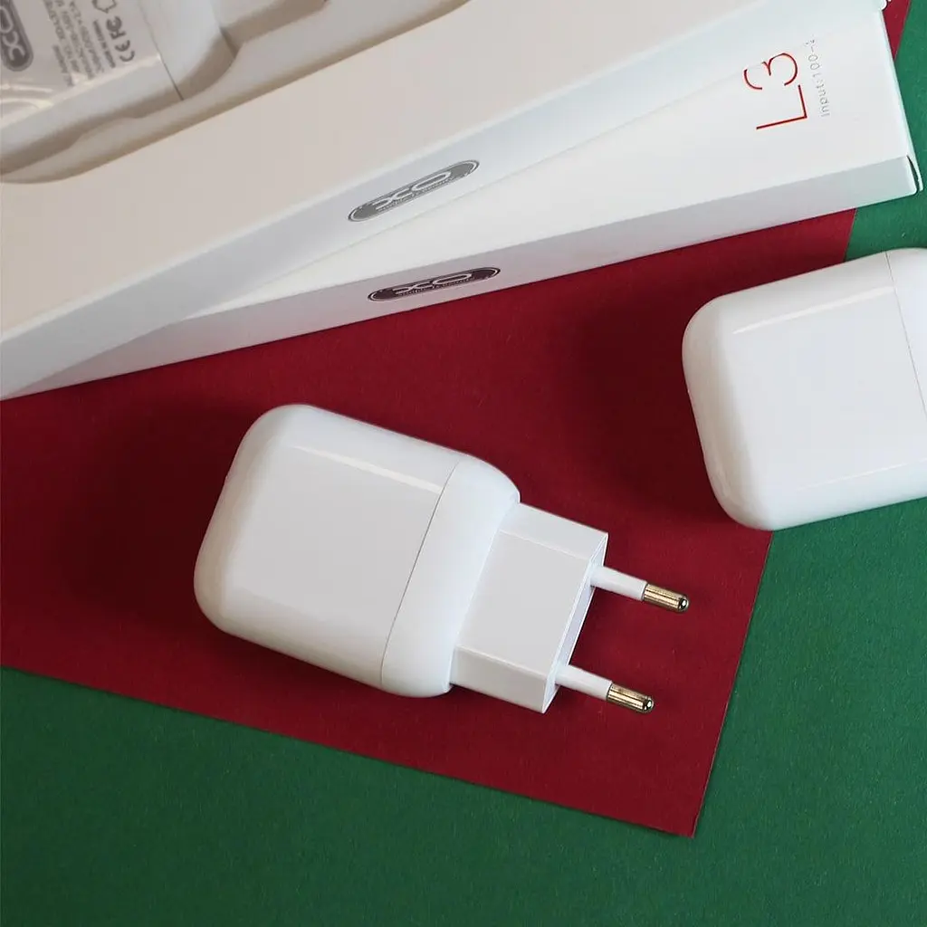Комплект зарядного адаптера блок и кабель XO L37 для iPhone USB Lightning 1m белый - фото 4