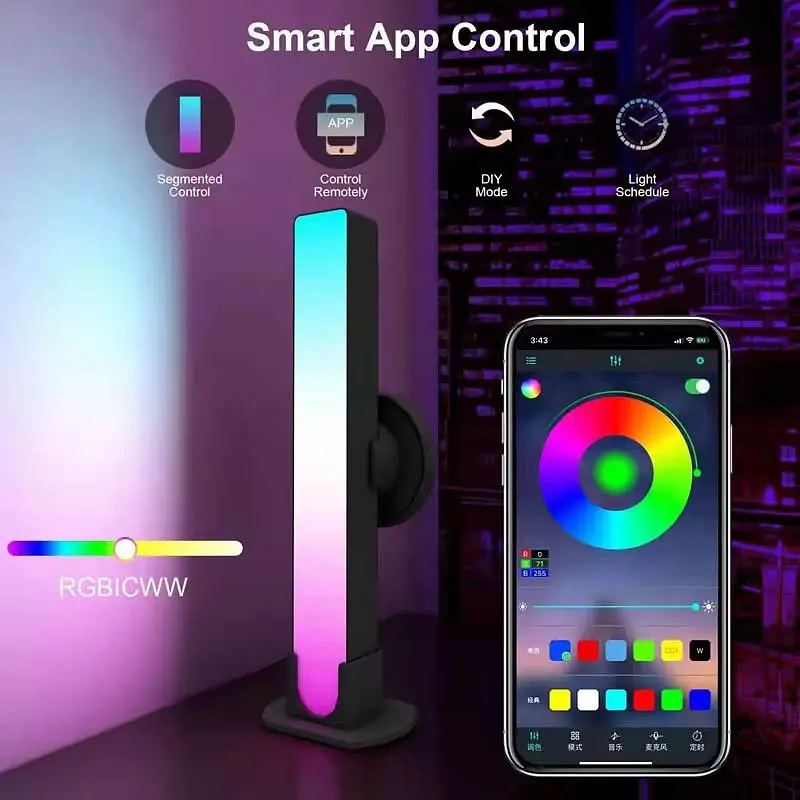 Настільна LED лампа RGB 5V Panel 3 Bluetooth dual pack USB interface with app Black - фото 2