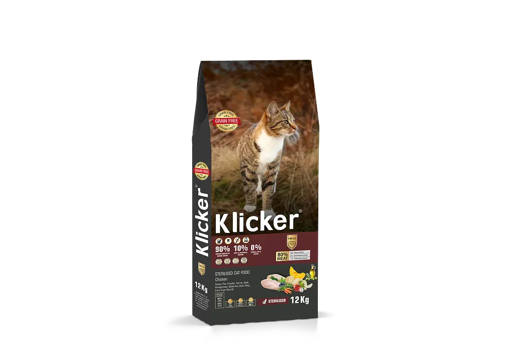 Сухий корм Klicker Холістик беззерновий для стерилізованих котів з Куркою 12 кг.