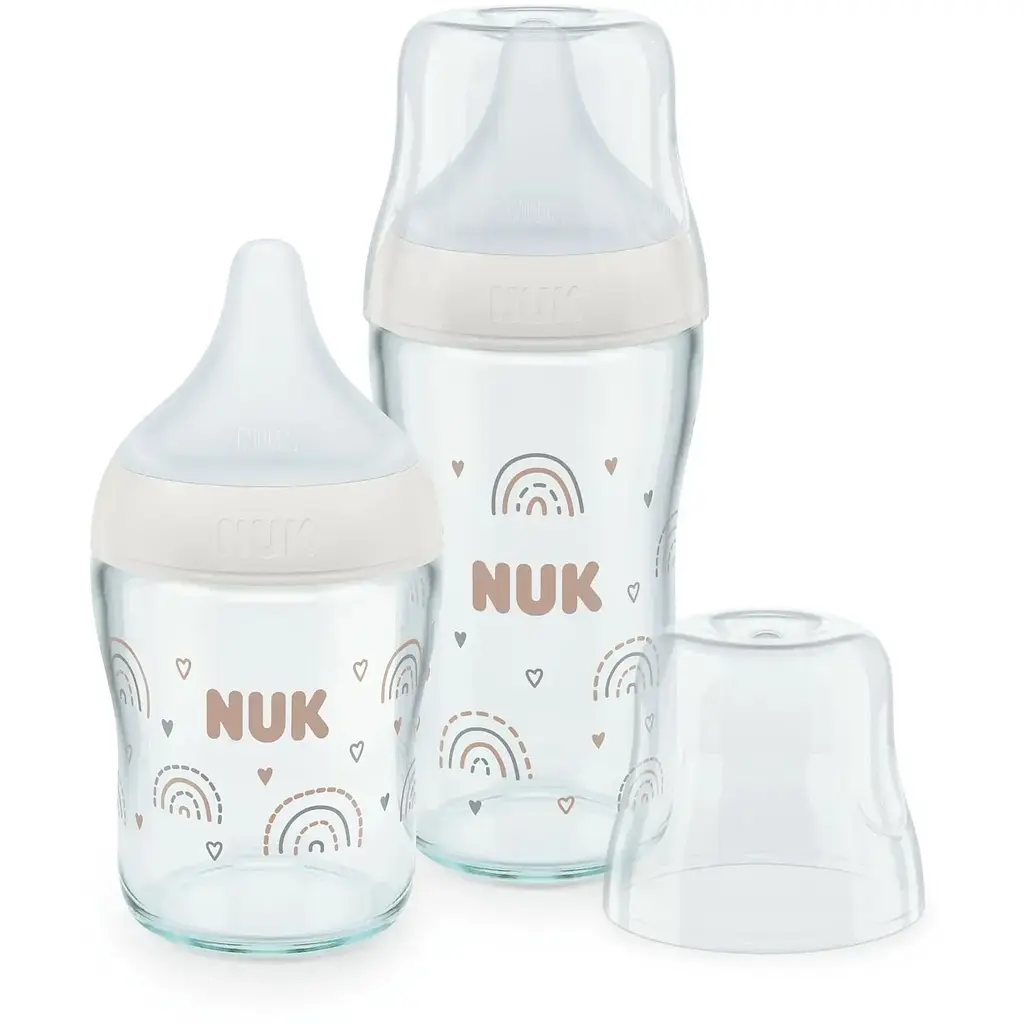 Пляшечка для годування Nuk Perfect Match з індикатором температури, з соскою з силікону з отвором S 120 мл веселка (3954140) - фото 3