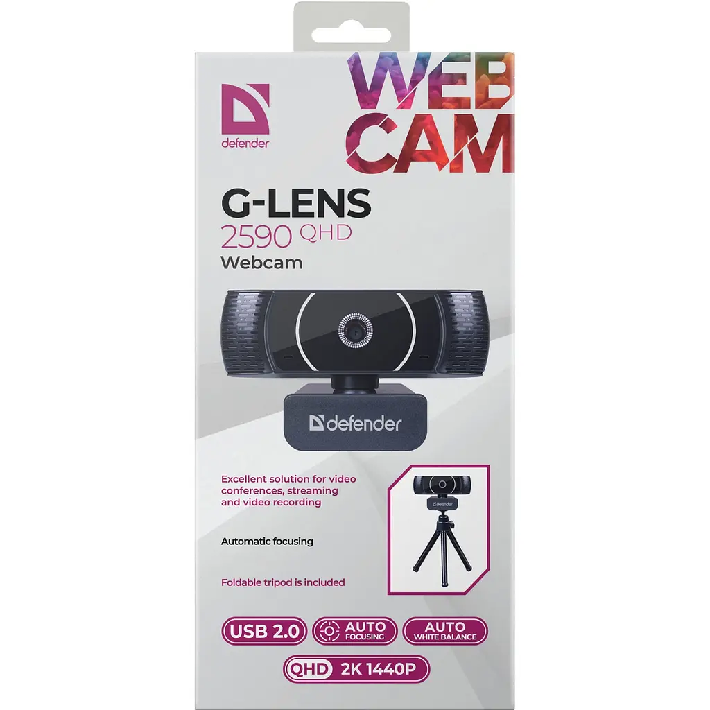 Веб-камера Defender G-lens 2590 QHD 2K 1440p, 3.7МП чорна - фото 8