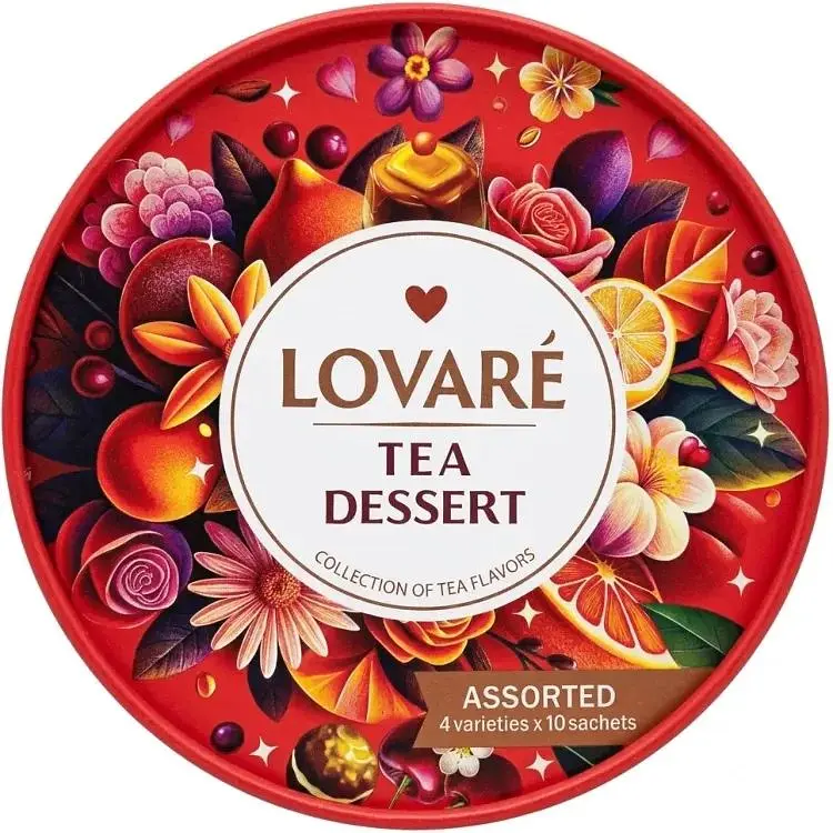 Чай чорний Lovare Tea dessert асорті у пакетиках 40 шт