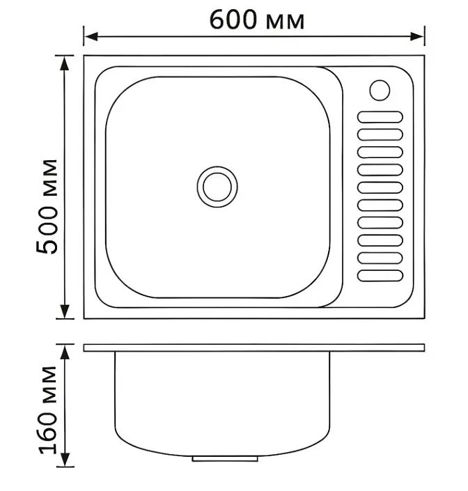 Кухонна мийка Brinex 6050-L 0.6 мм, накладна BRIN6050LSAT06 - фото 7