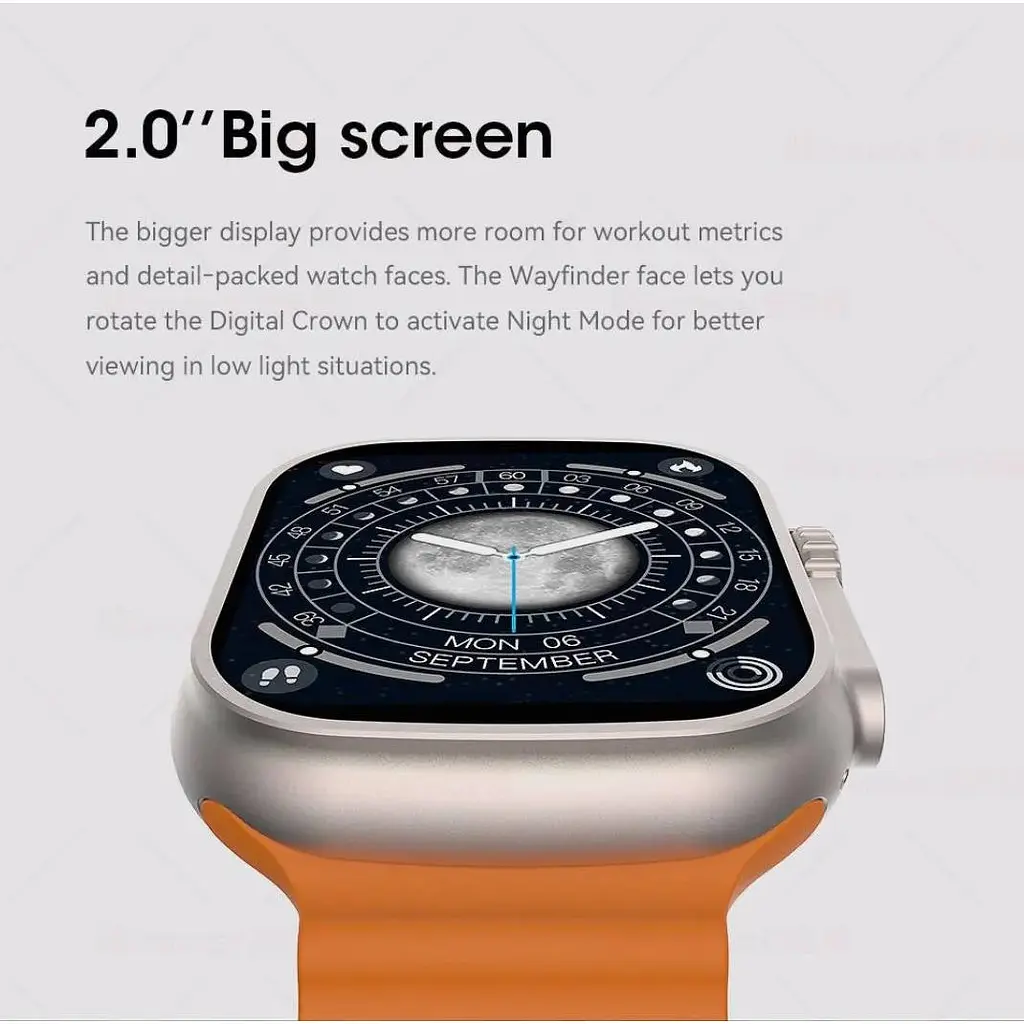 Розумний годинник IWO Ultra series 8 Silver/Gold + Orange Ocean (IW000US8SGOO) - фото 5