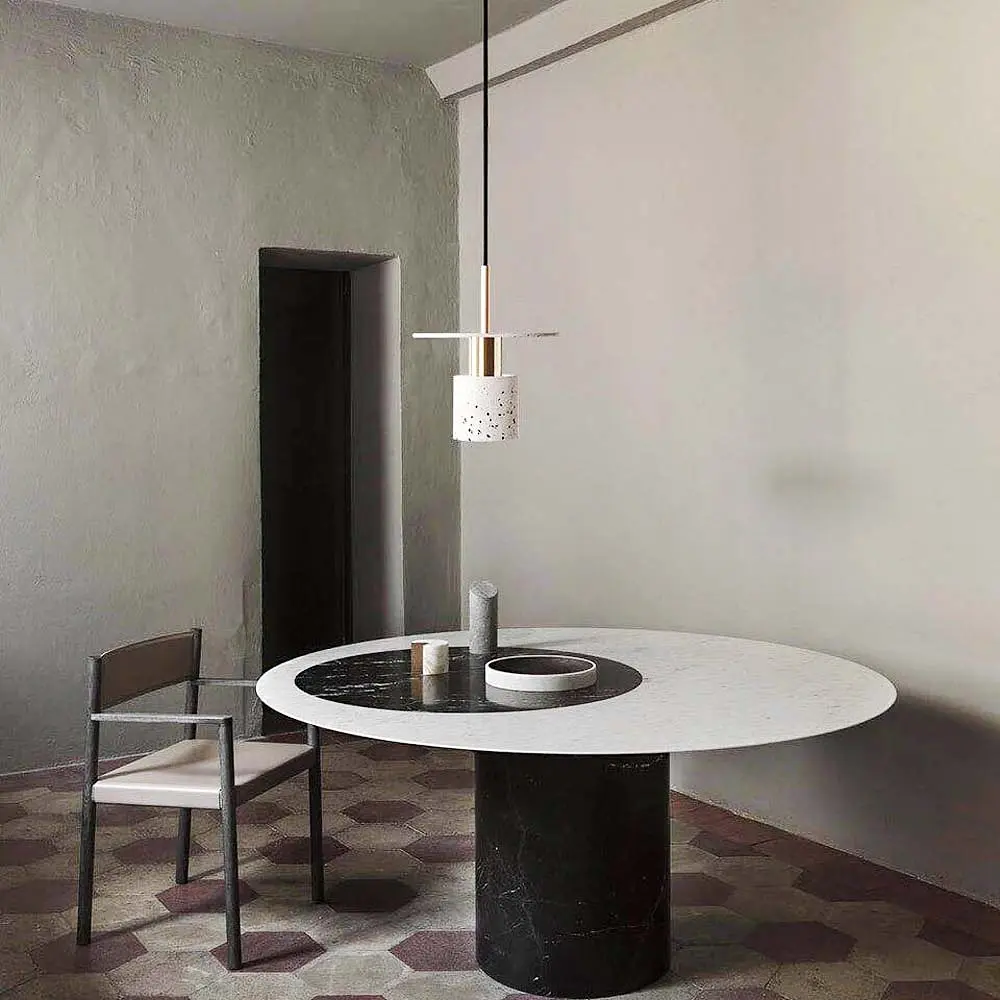 Подвес Terrazzo Cylinder с белым бетонным плафоном 20 см в стиле Ар-деко | Line F | Арт. MJ162-200 WT - фото 3
