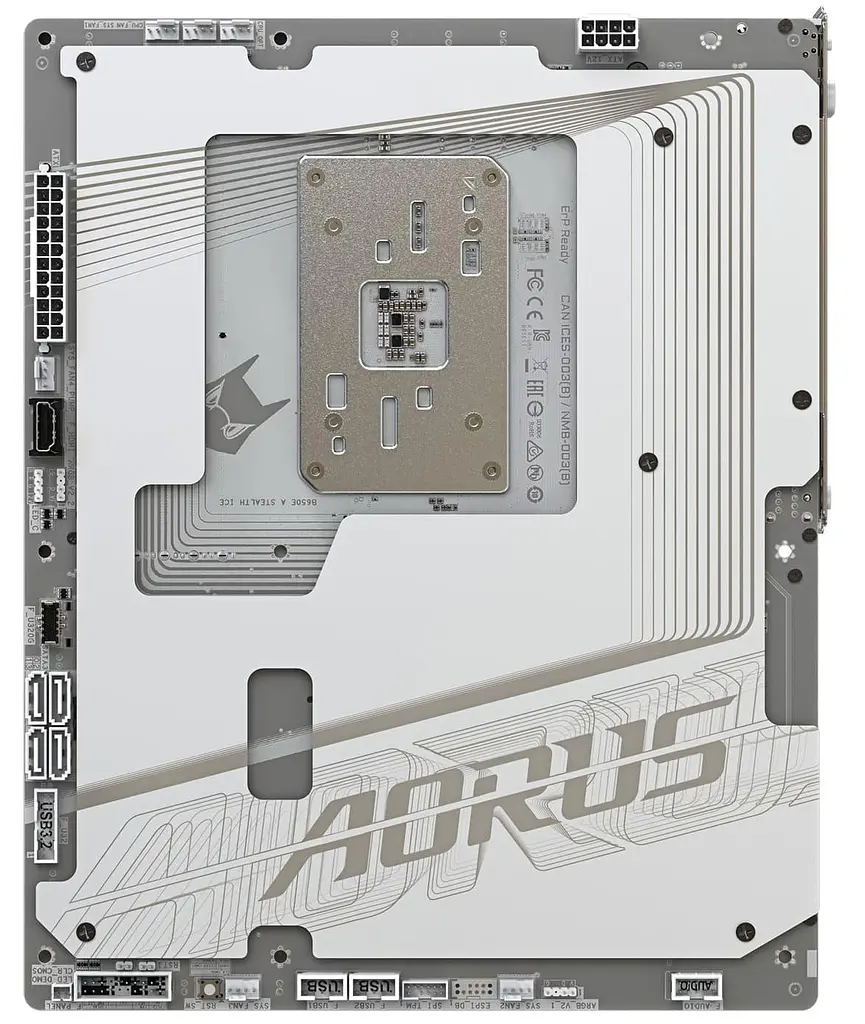 Материнська плата GIGABYTE B650E AORUS STEALTH ICE BTF (B650E AORUS STEALTH ICE) (Socket AM5, AMD B650, ATX) - фото 10