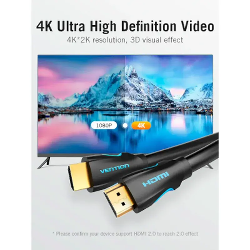 Кабель мультимедійний HDMI to HDMI 15.0m V2.0 4K 30Hz PVC Vention (VAA-M02-B1500) - фото 7