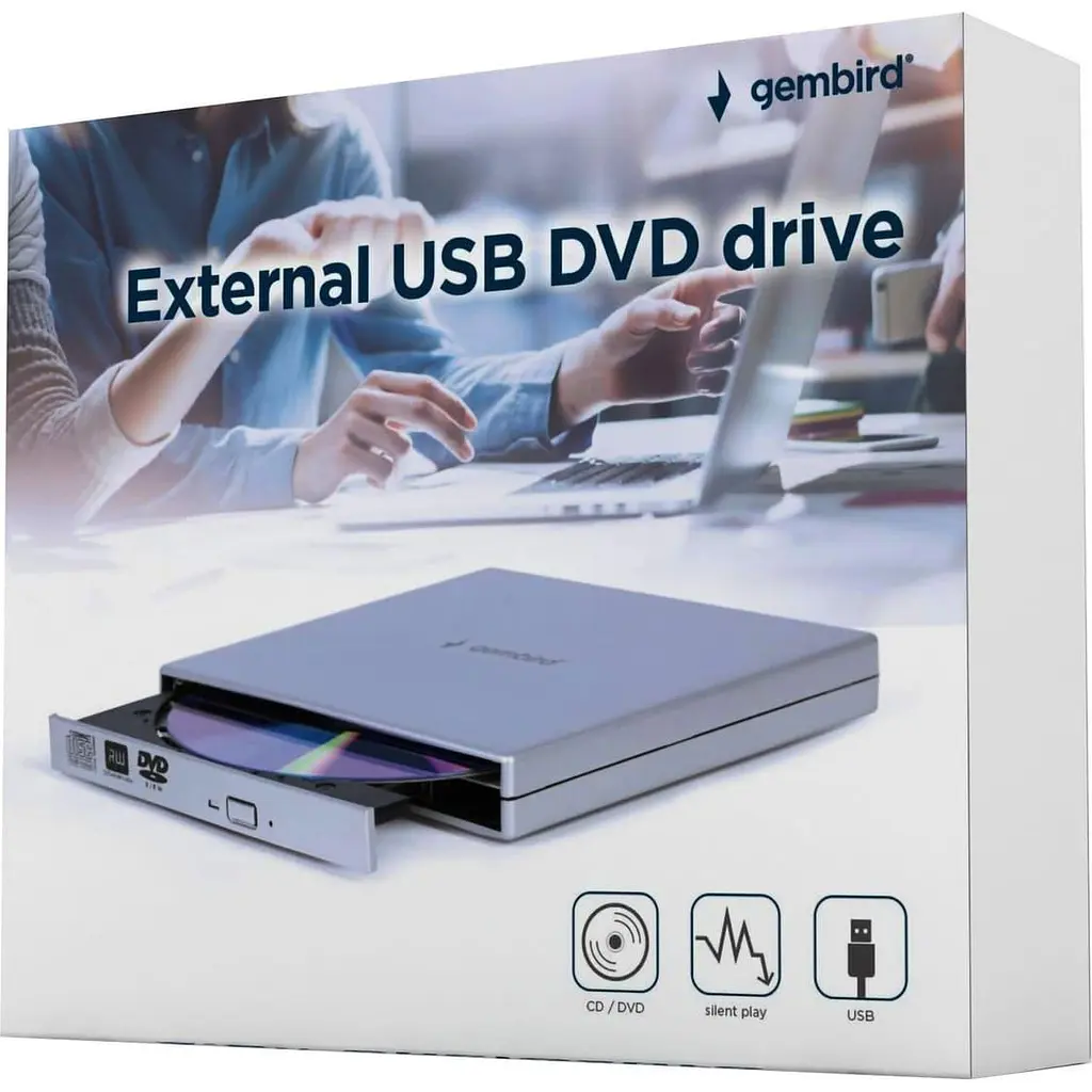 Оптичний привід Gembird Silver, DVD+/-RW, USB 2.0 (DVD-USB-02-SV) - фото 5