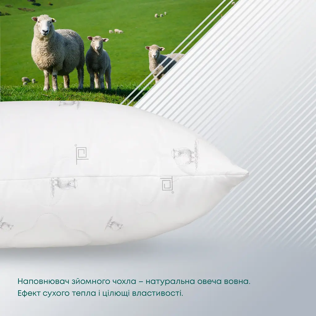 Подушка ТЕП Природа Membrana Print Pure Wool 50х70 см белая (3-00466_00000) - фото 6