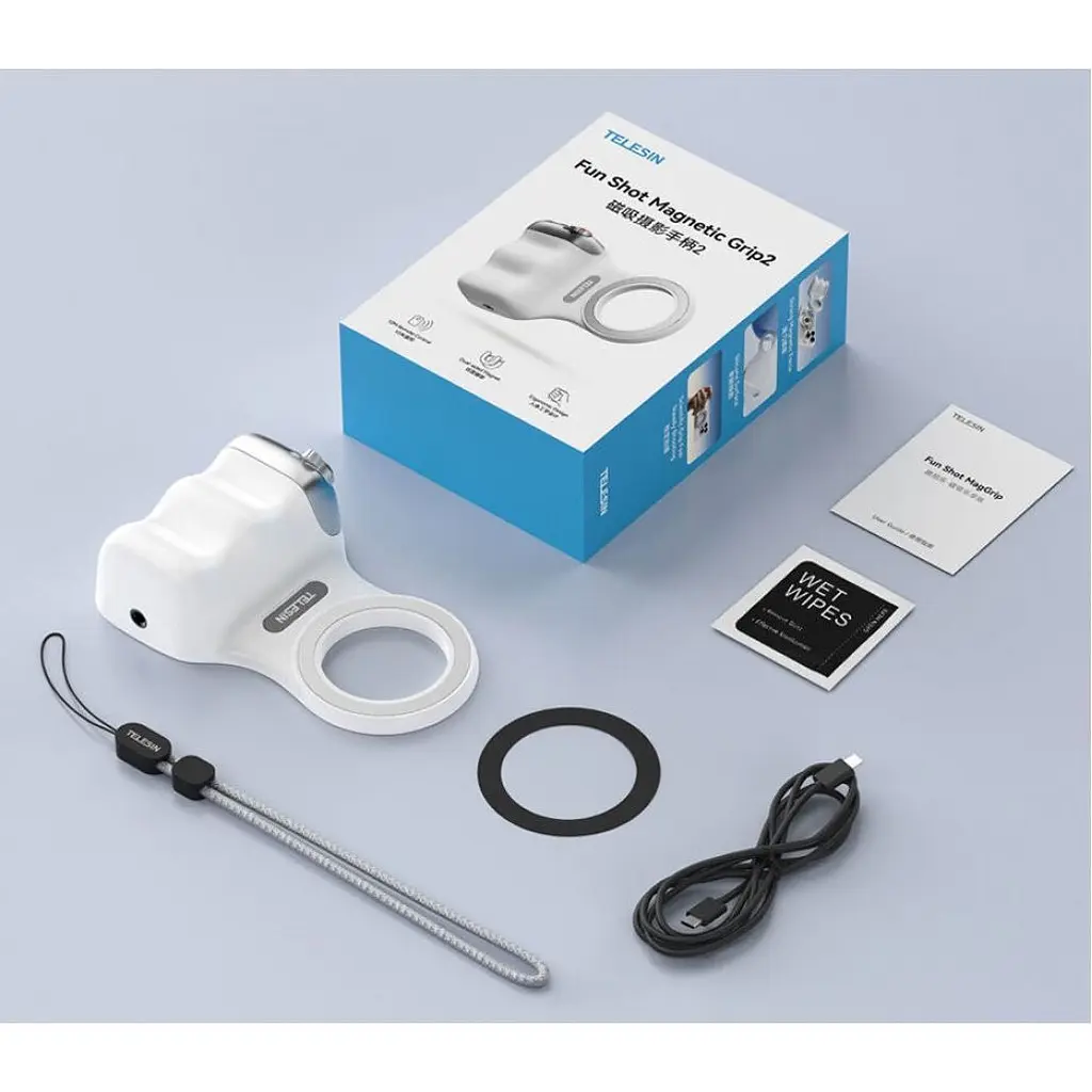 Тримач для смартфона Telesin Fun Shot Magnetic Grip White (P5-MP-001WH) [159883] - фото 5