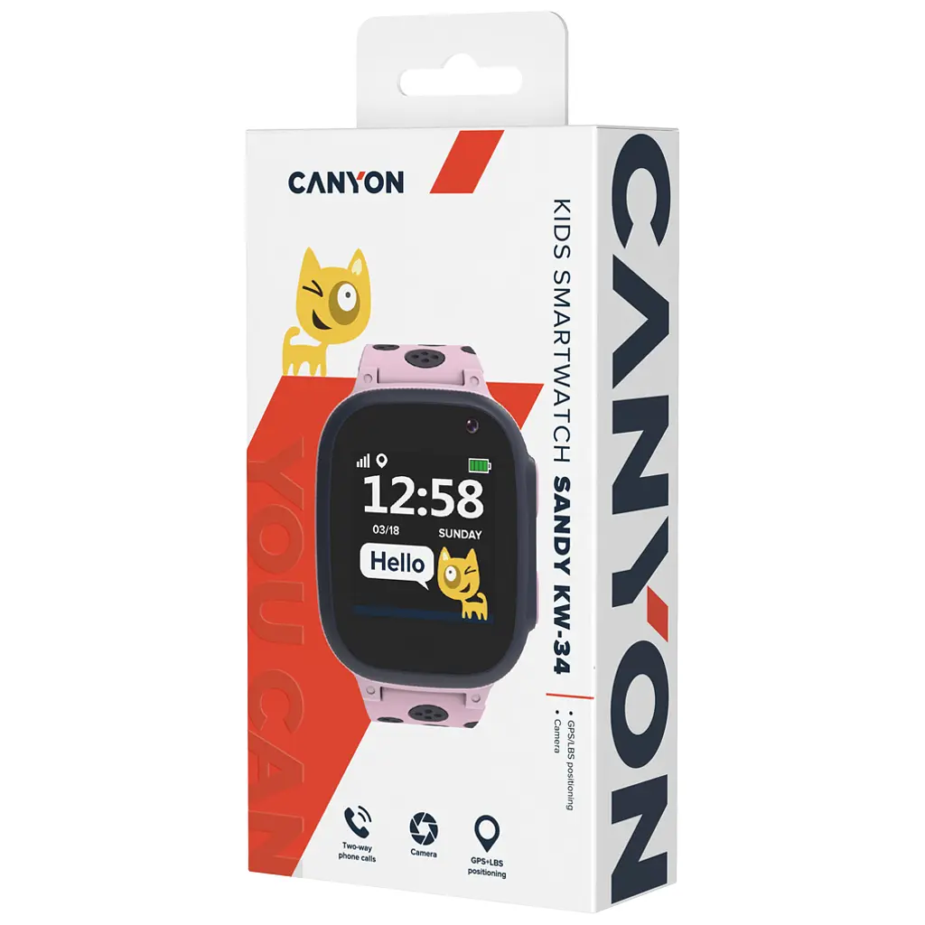 Смарт-годинник Canyon CNE-KW34PP Kids smartwatch Sandy, Pink (CNE-KW34PP) - фото 6