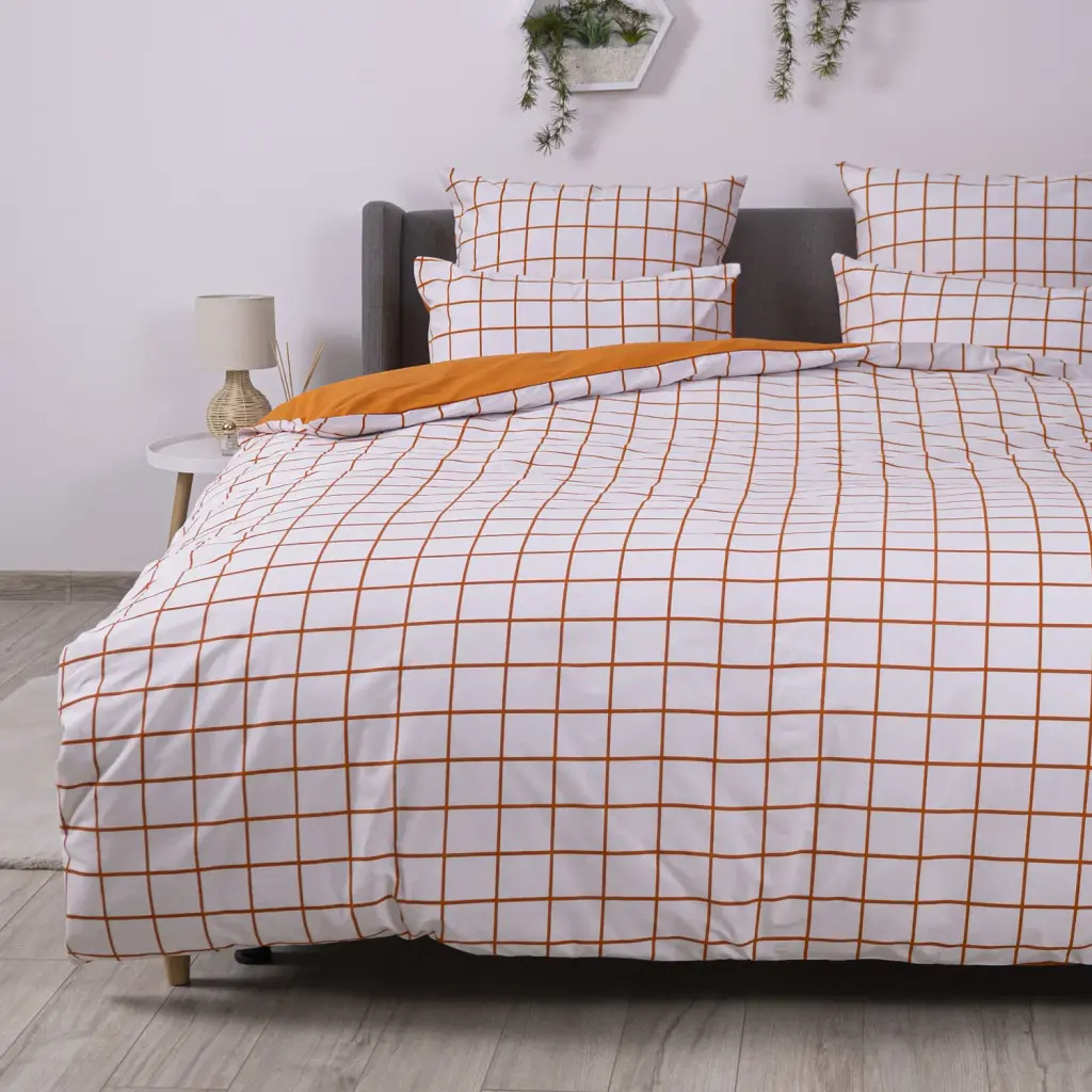 Комплект постільної білизни ТЕП Terracotta Check 70x70 полуторний білий - фото 6
