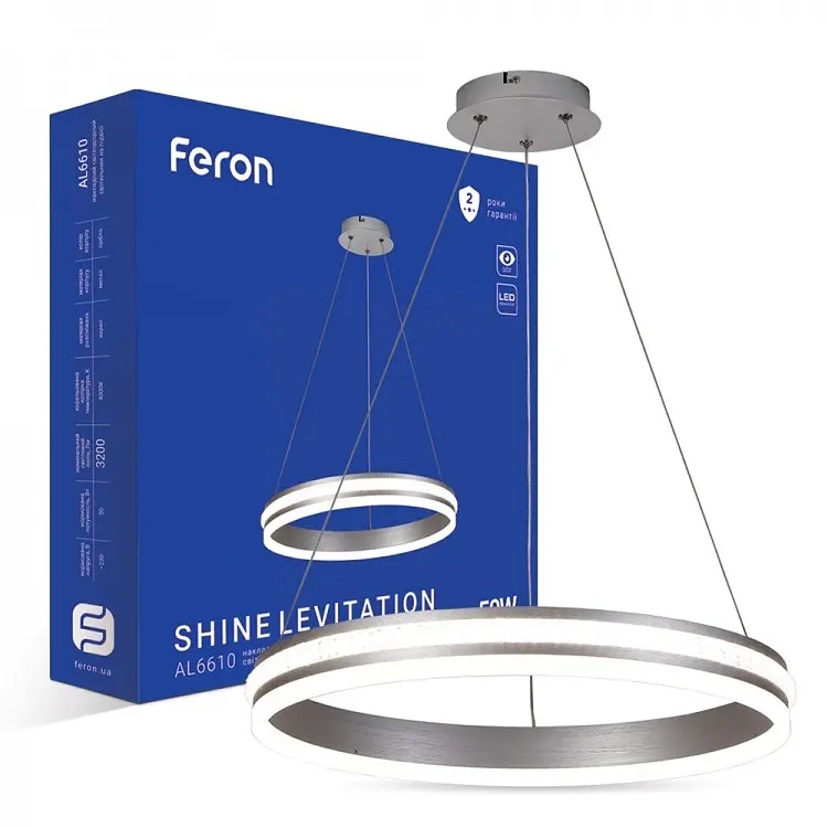 Свiтильник свiтлодiодний Feron AL6610 срібний 50W (40283) - фото 2