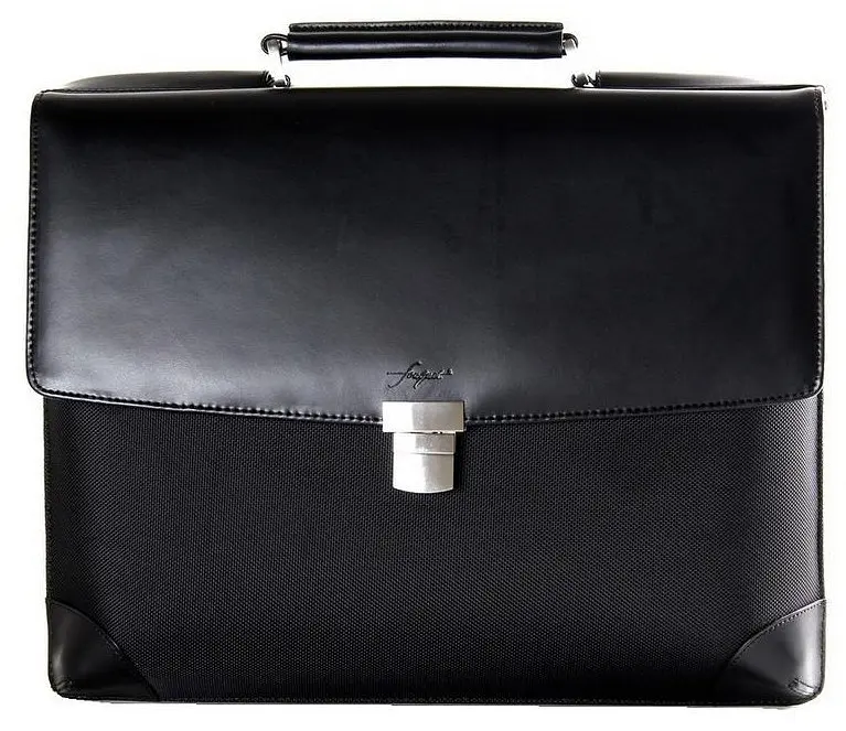 Деловой портфель из кожи и нейлона Fouquet 39х31х10.5 см sum0026918 - фото 2