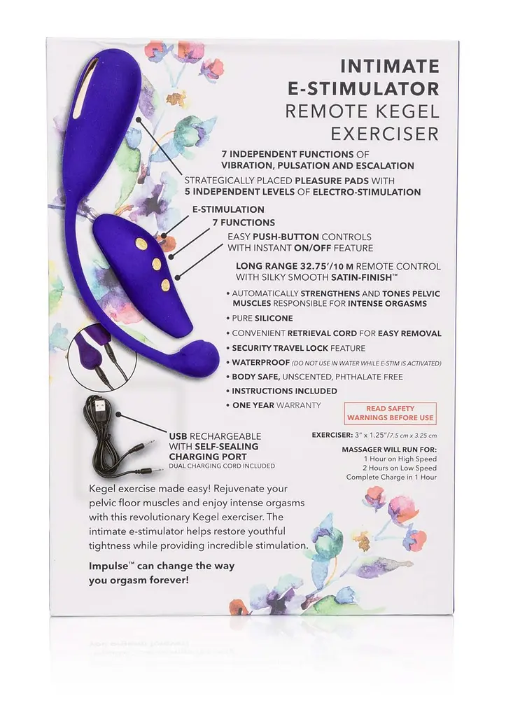 Віброяйце Calexotics Estim Remote Kegel, 7.5 см (синій) - фото 6