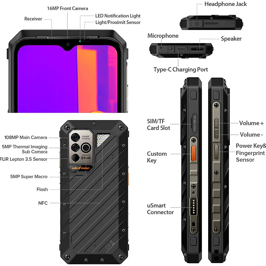 Смартфон Ulefone Power Armor 19T 12/256Gb Black [93197] - фото 8